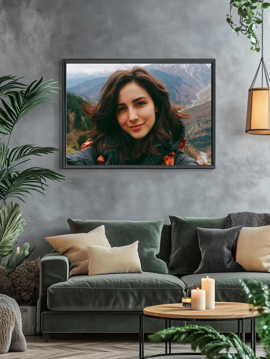 Mountain Selfie Portrait Photography Poster. — room view 4