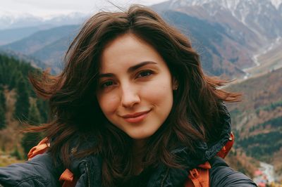 Mountain Selfie Portrait Photography Poster.