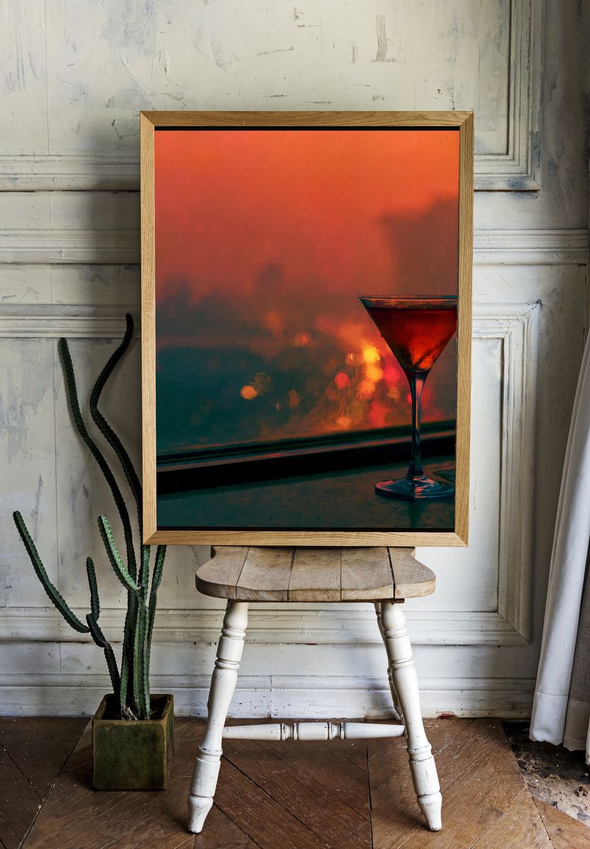 Cocktail by the Window Photography Poster. — room view 1
