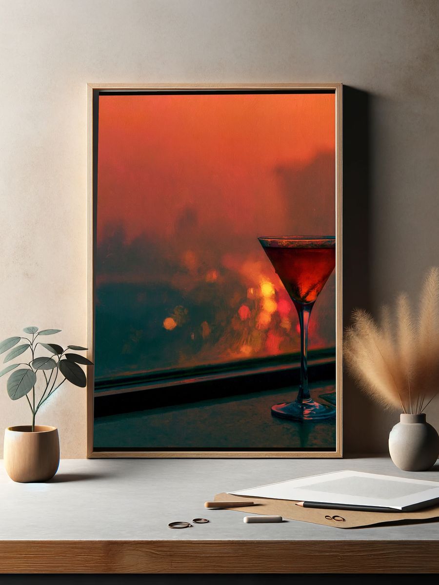Cocktail by the Window Photography Poster. — room view 2
