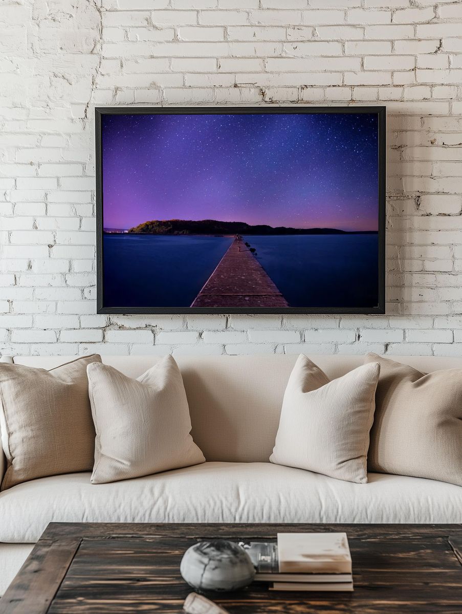 Starry Pier Nightscape Poster. — room view 1