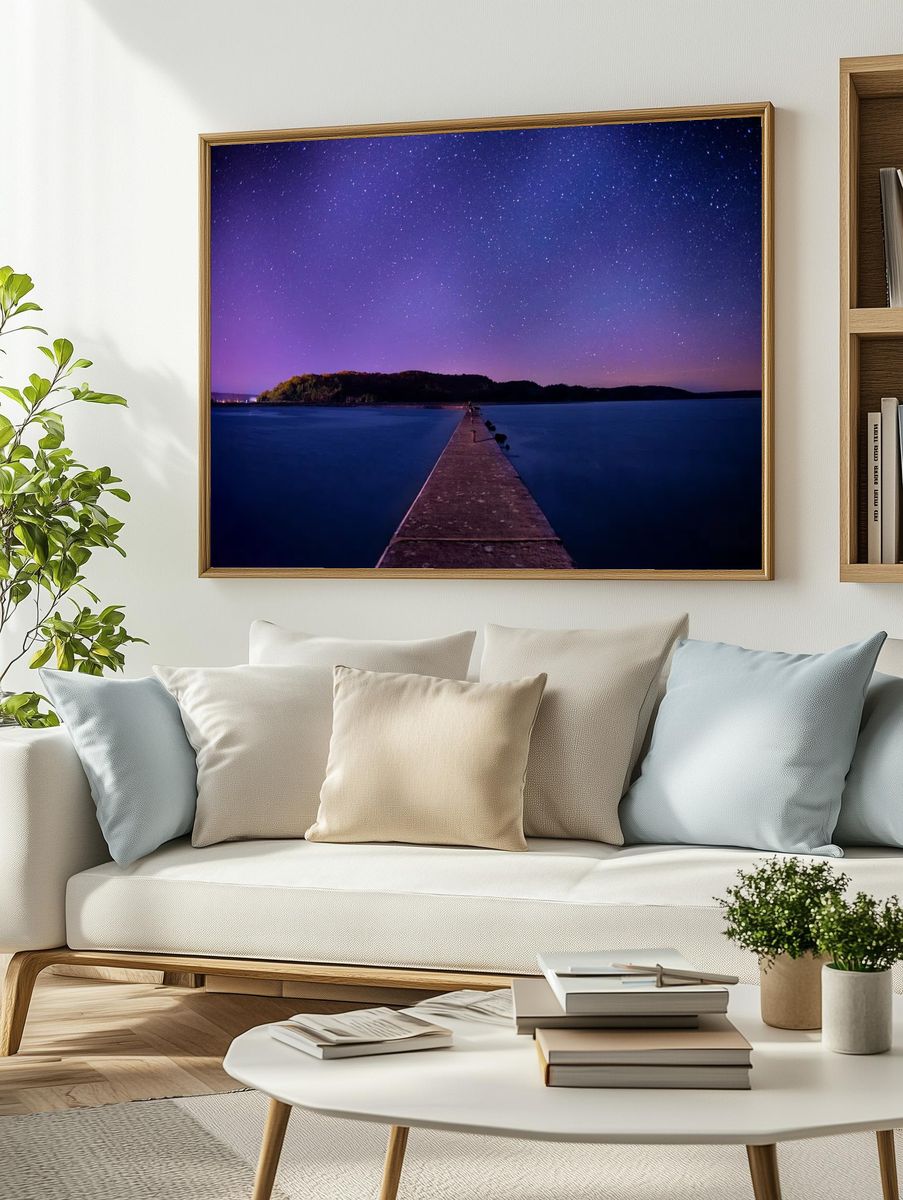 Starry Pier Nightscape Poster. — room view 2