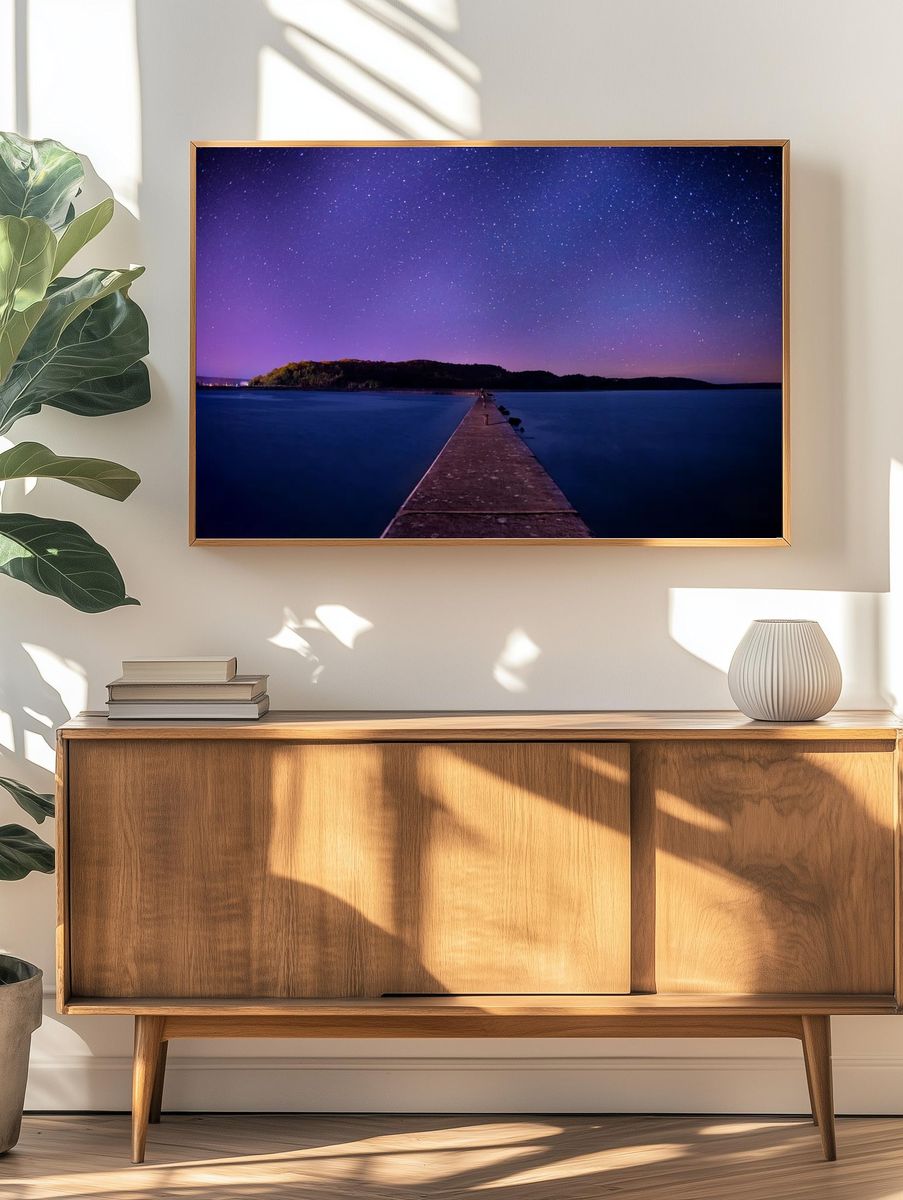 Starry Pier Nightscape Poster. — room view 3