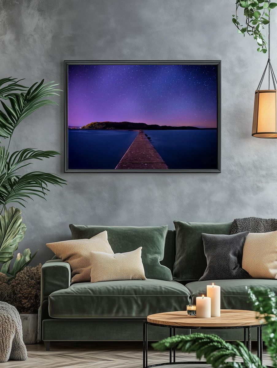 Starry Pier Nightscape Poster. — room view 4