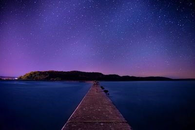 Starry Pier Nightscape Poster. poster print
