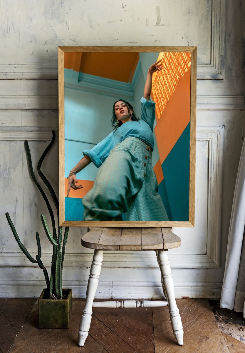Color Block Fashion Portrait Poster. room preview