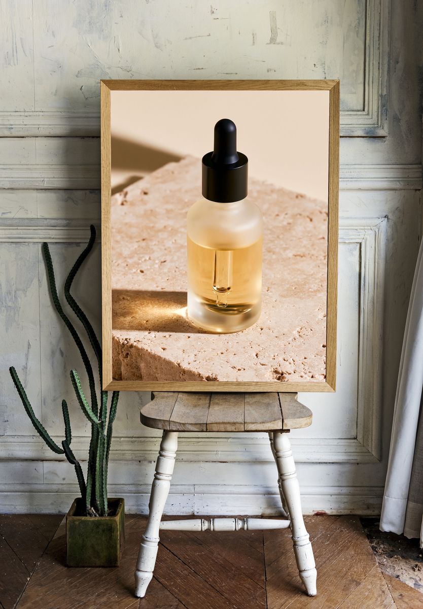 Luxury Dropper Bottle Photography Poster. — room view 1