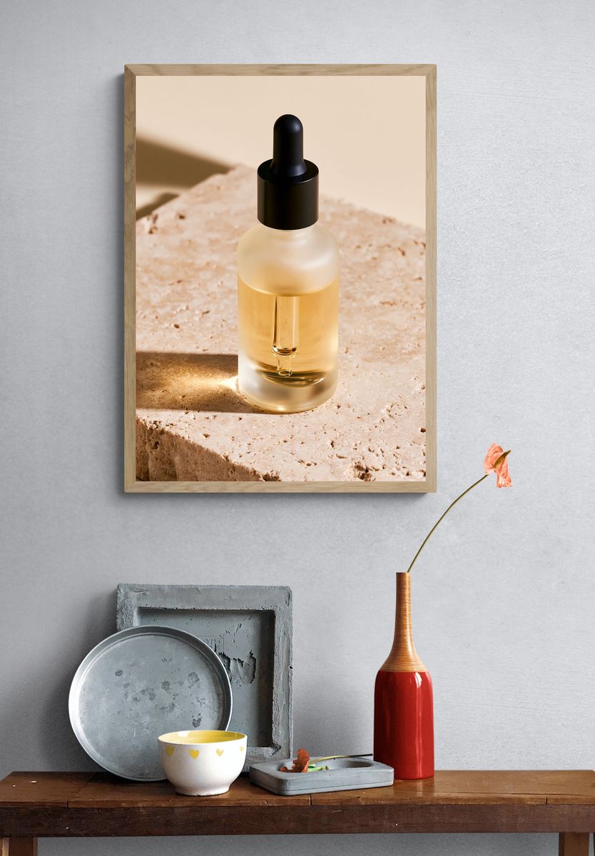 Luxury Dropper Bottle Photography Poster. — room view 3