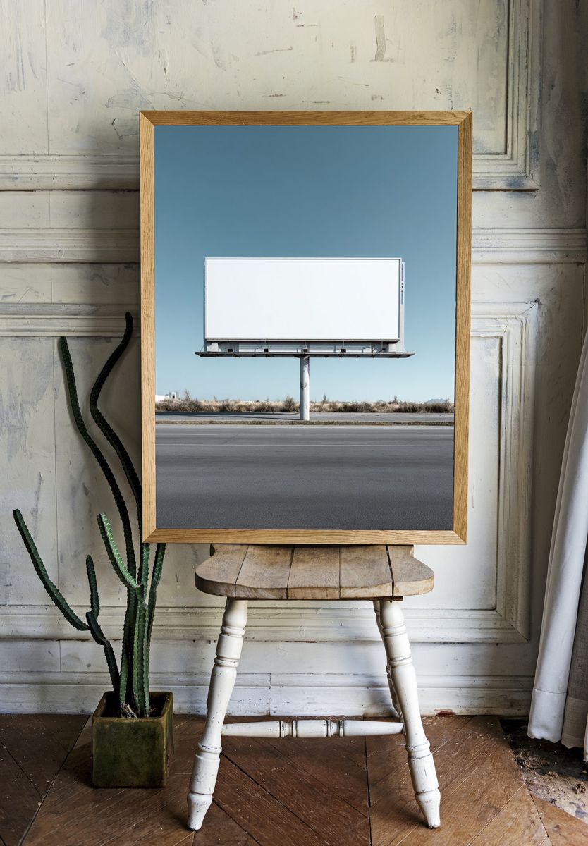 Empty Billboard Minimalist Photography Poster. room preview