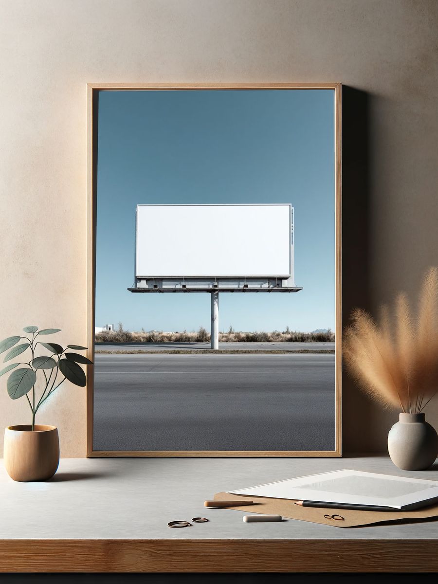 Empty Billboard Minimalist Photography Poster. — room view 2