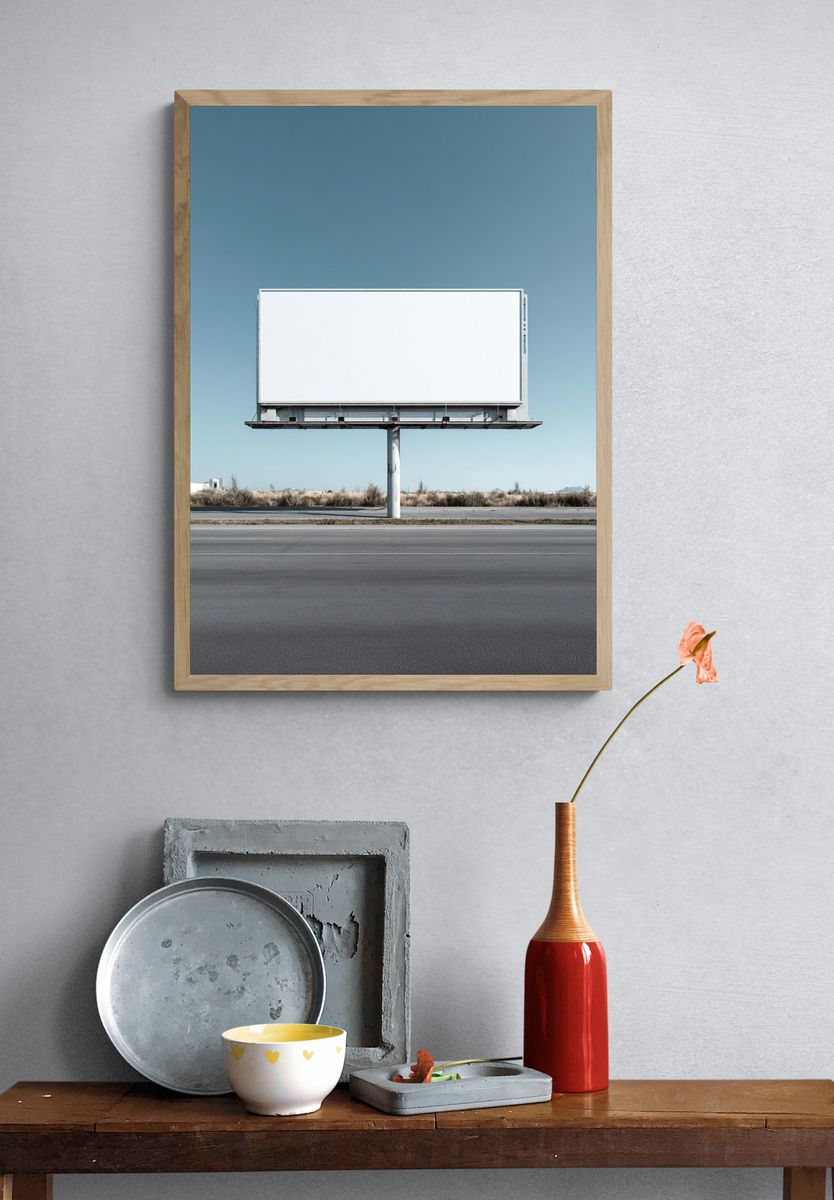 Empty Billboard Minimalist Photography Poster. — room view 3