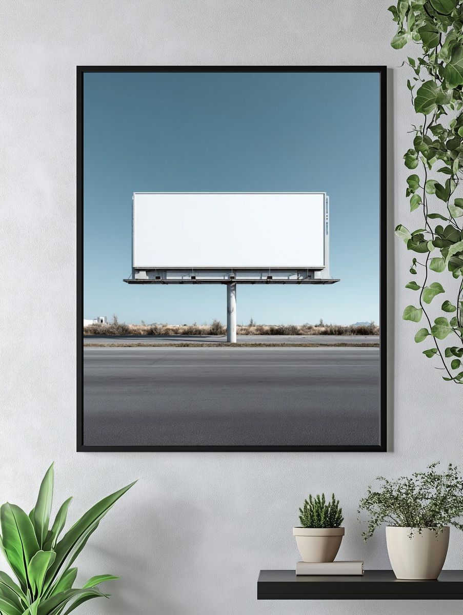 Empty Billboard Minimalist Photography Poster. — room view 4