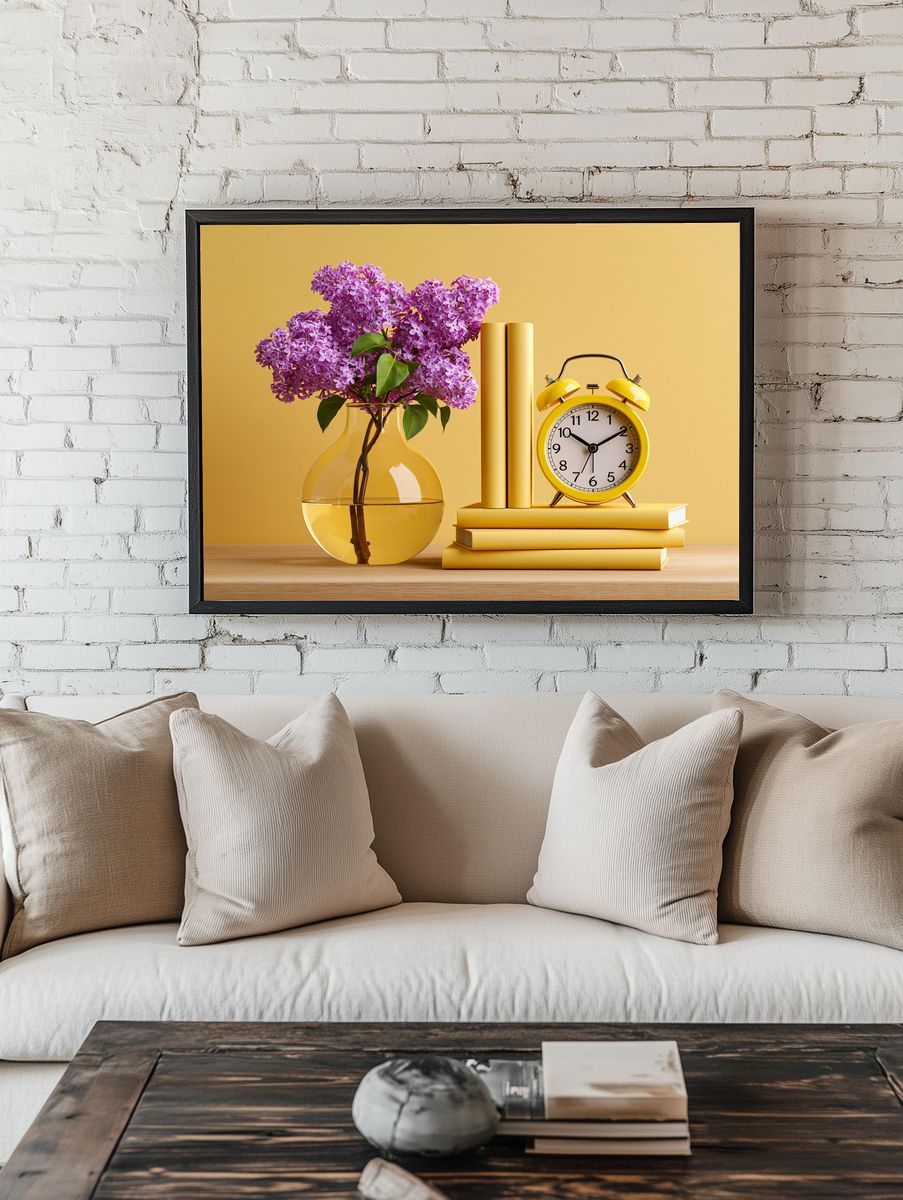 Lilac Still Life Photography Poster. — room view 1
