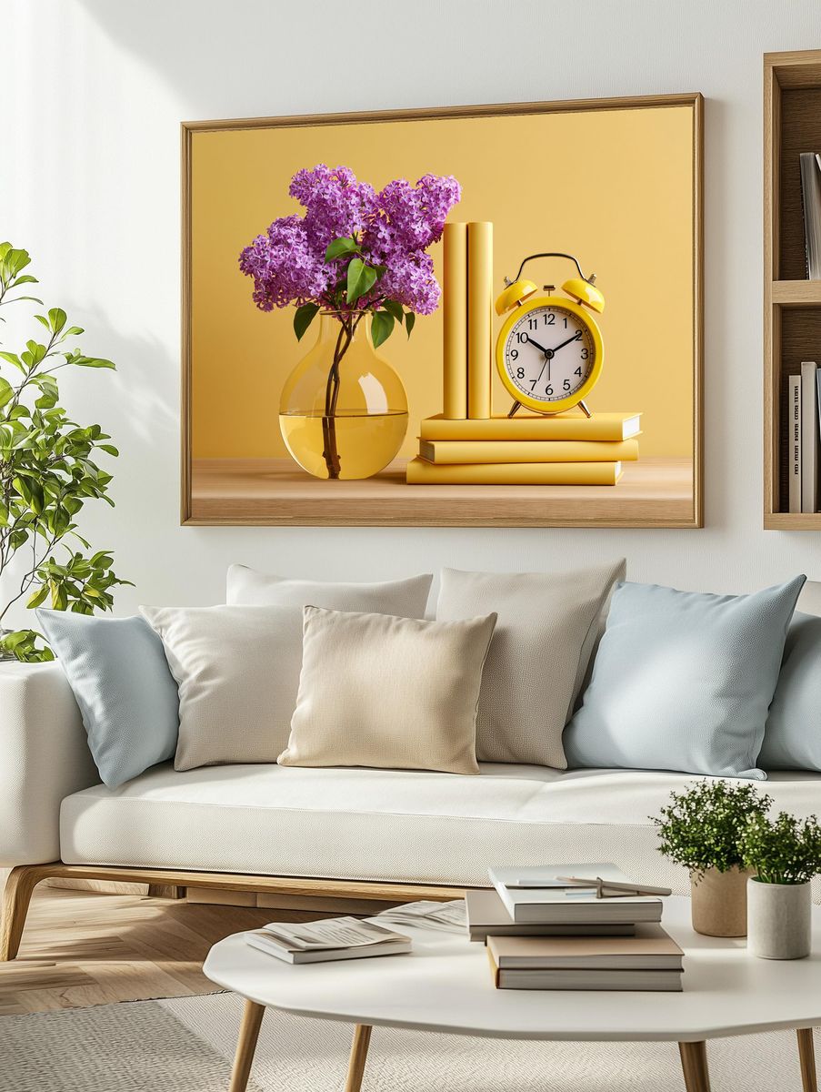 Lilac Still Life Photography Poster. — room view 2