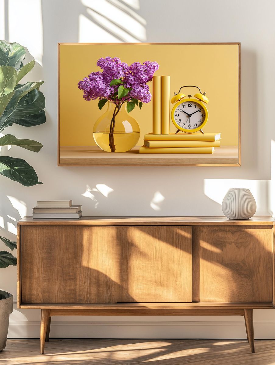 Lilac Still Life Photography Poster. — room view 3