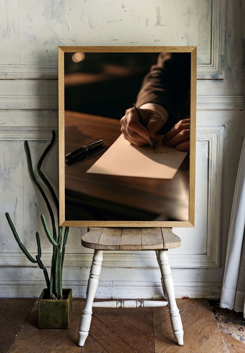 Signing Letter Photography Poster. room preview