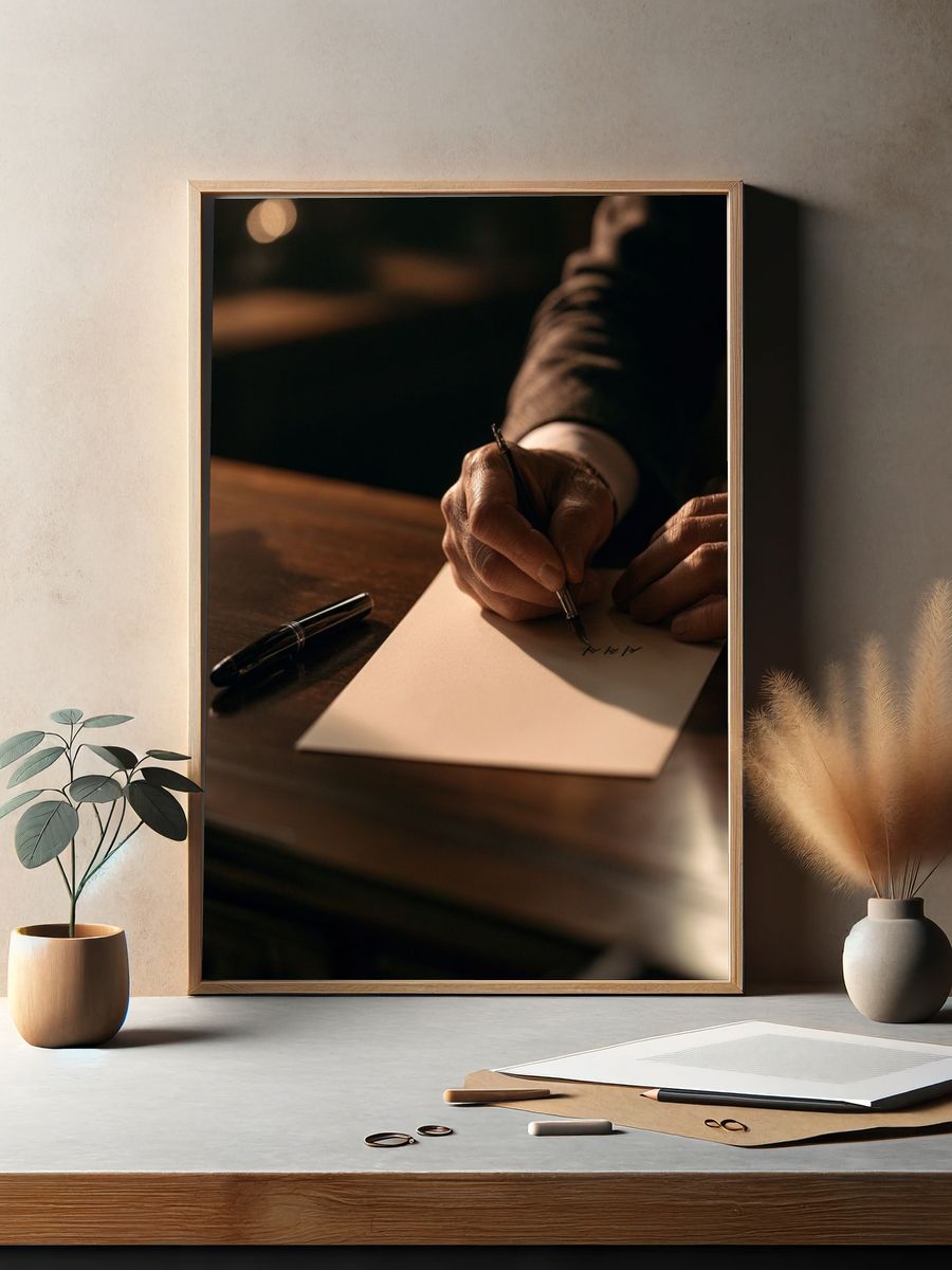 Signing Letter Photography Poster. — room view 2