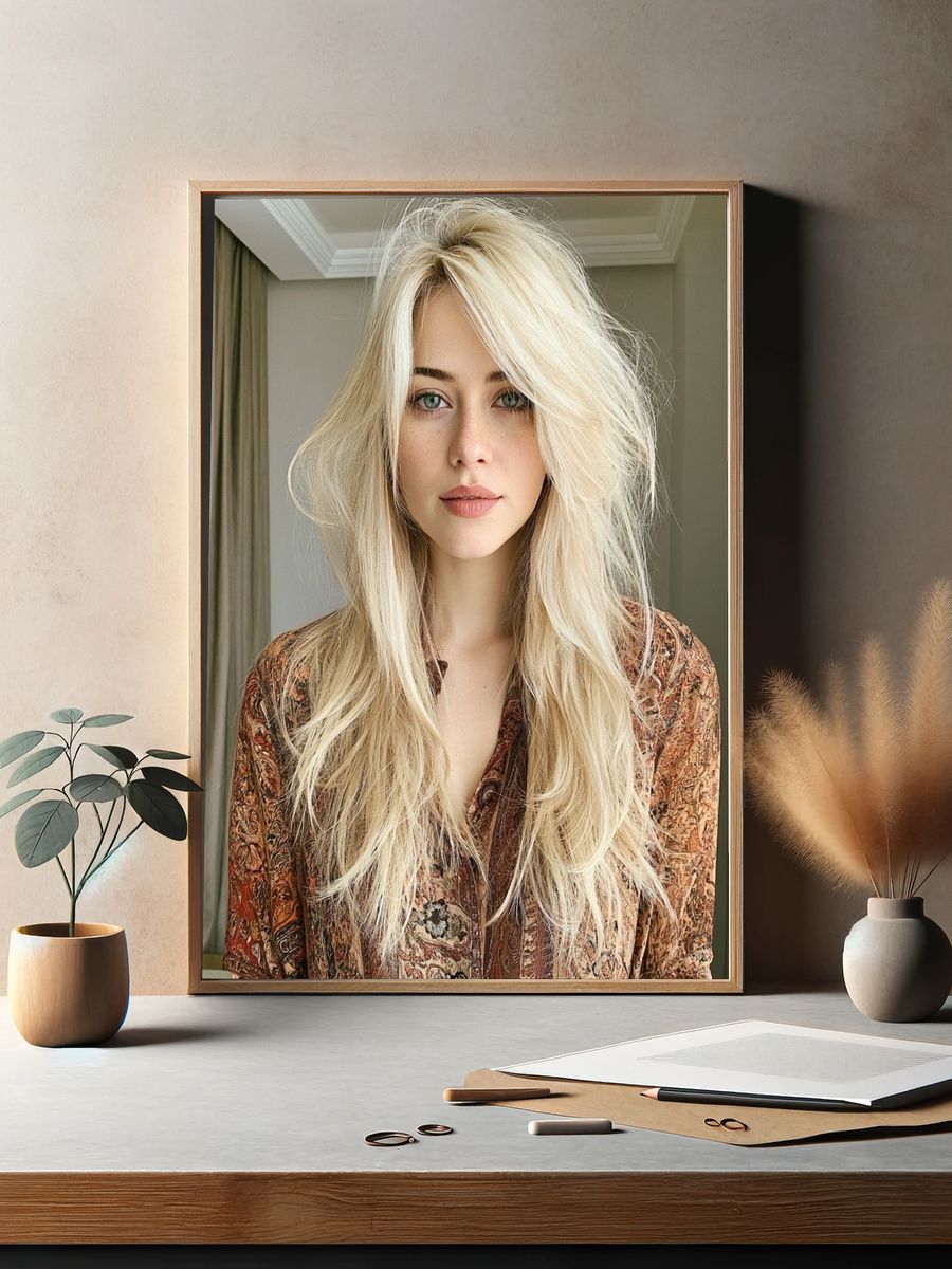 Blonde Portrait Photography Poster. — room view 2