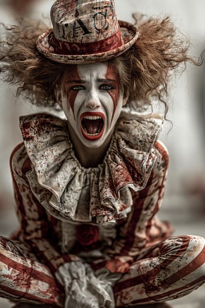 Creepy Clown Portrait Print. poster