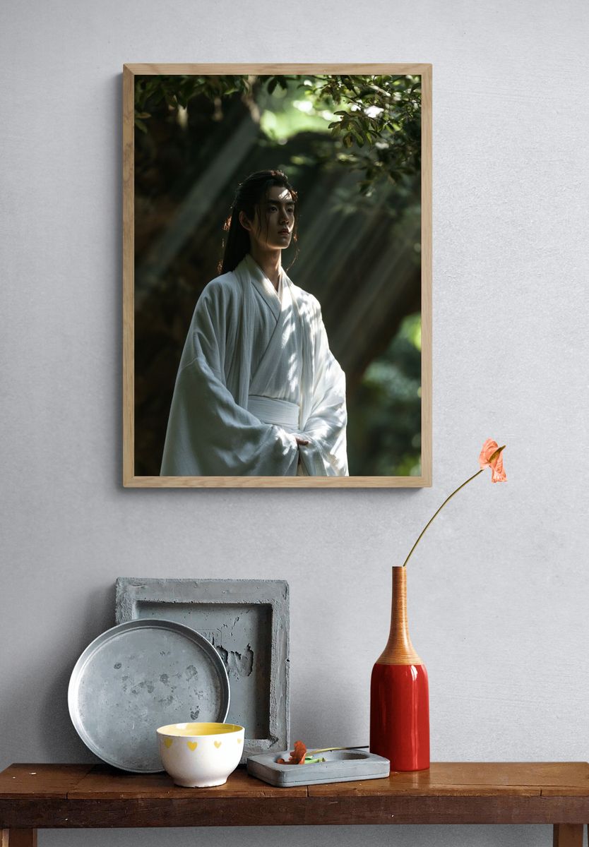 Serene Forest Figure Photography Poster. — room view 3