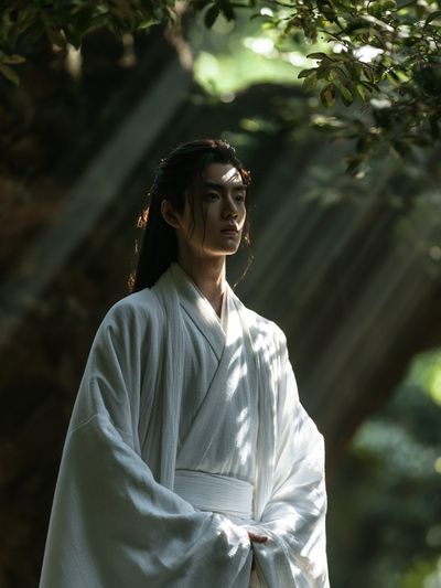 Serene Forest Figure Photography Poster.