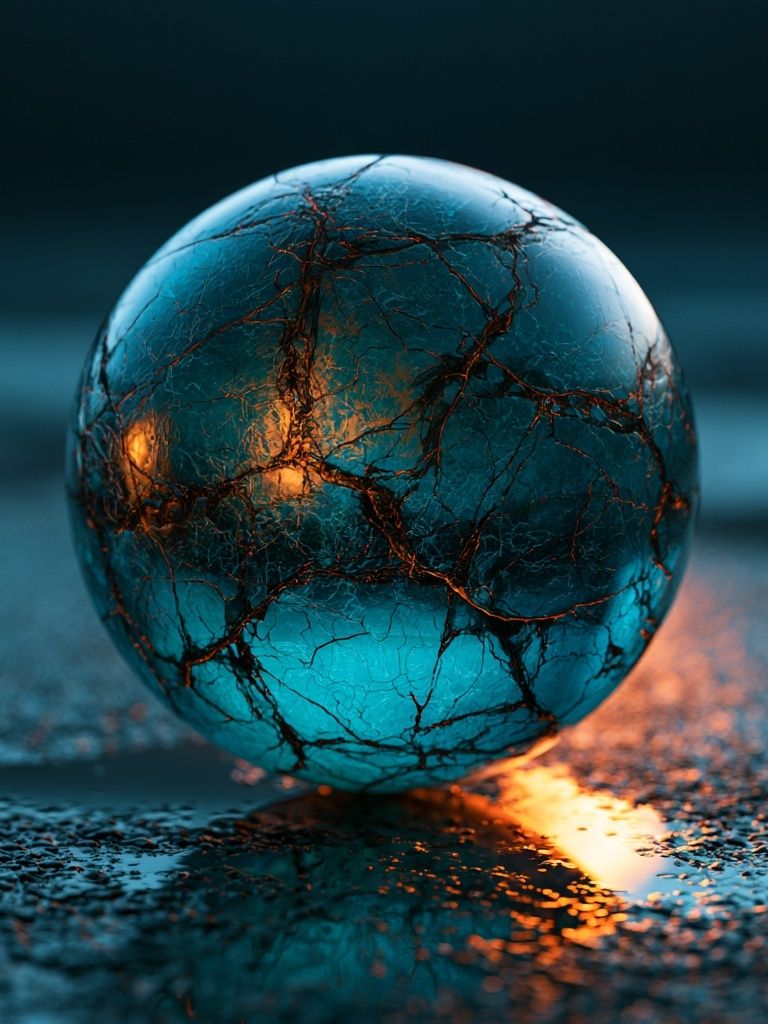 Cracked Glass Orb Photography Poster. poster detail