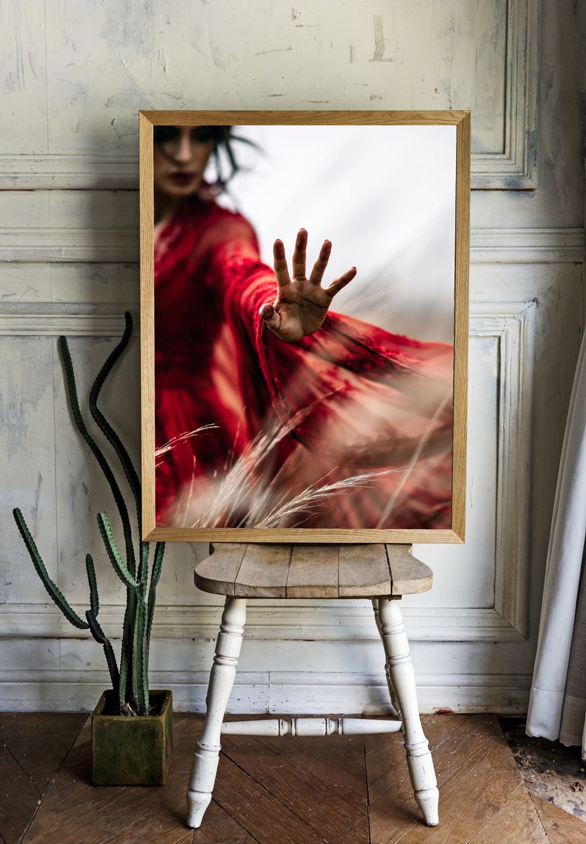 Red Motion Portrait Photography Poster. — room view 1