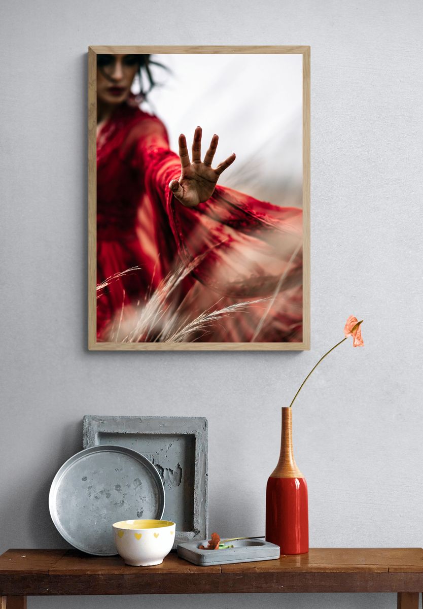 Red Motion Portrait Photography Poster. — room view 3
