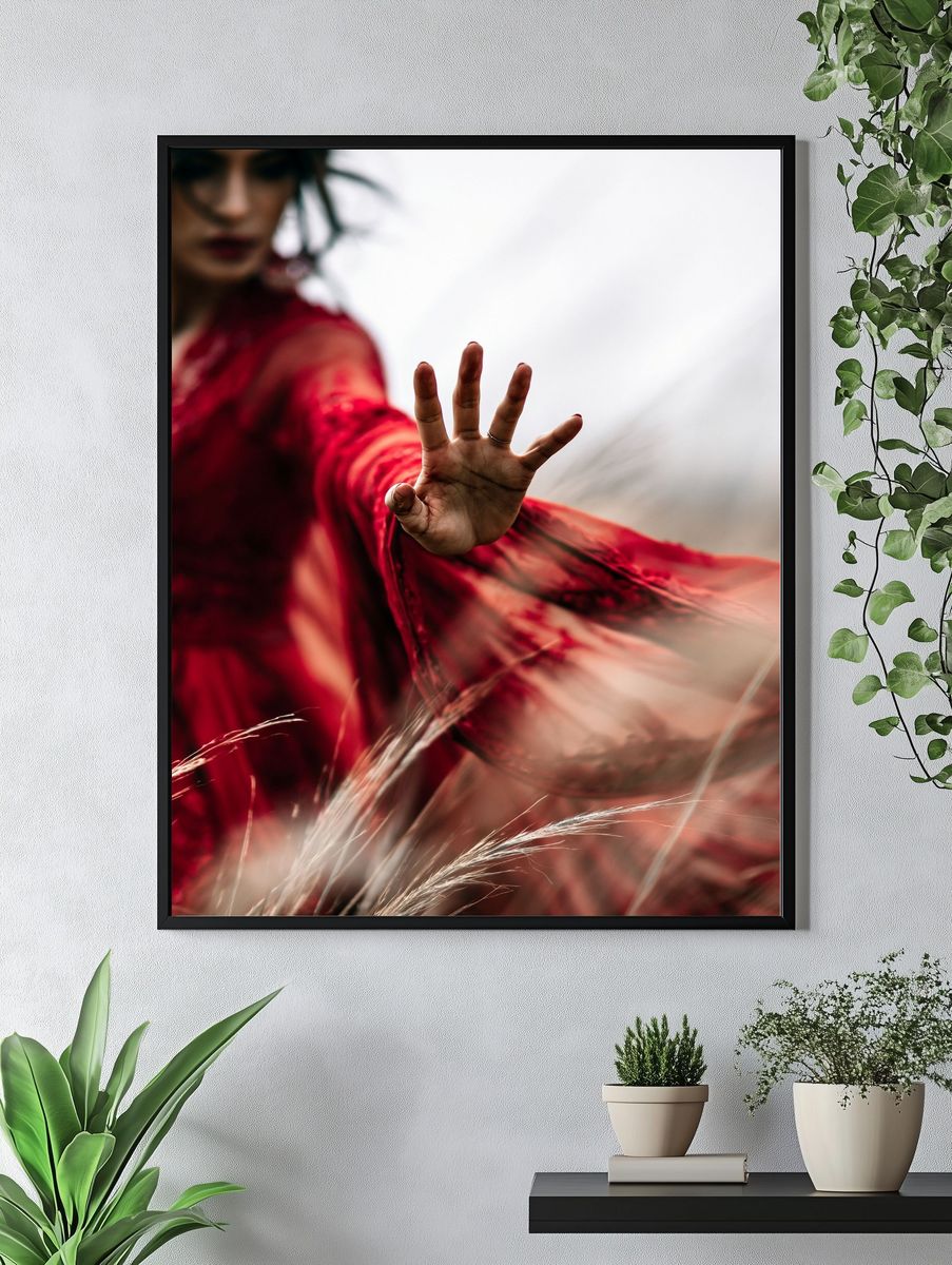 Red Motion Portrait Photography Poster. — room view 4