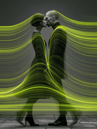 Neon Kiss Fashion Photography Poster.