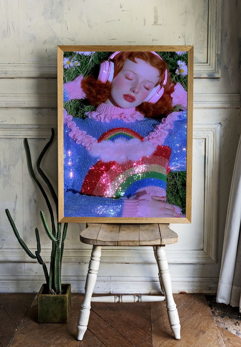 Dreamy Rainbow Girl Photography Poster. room preview