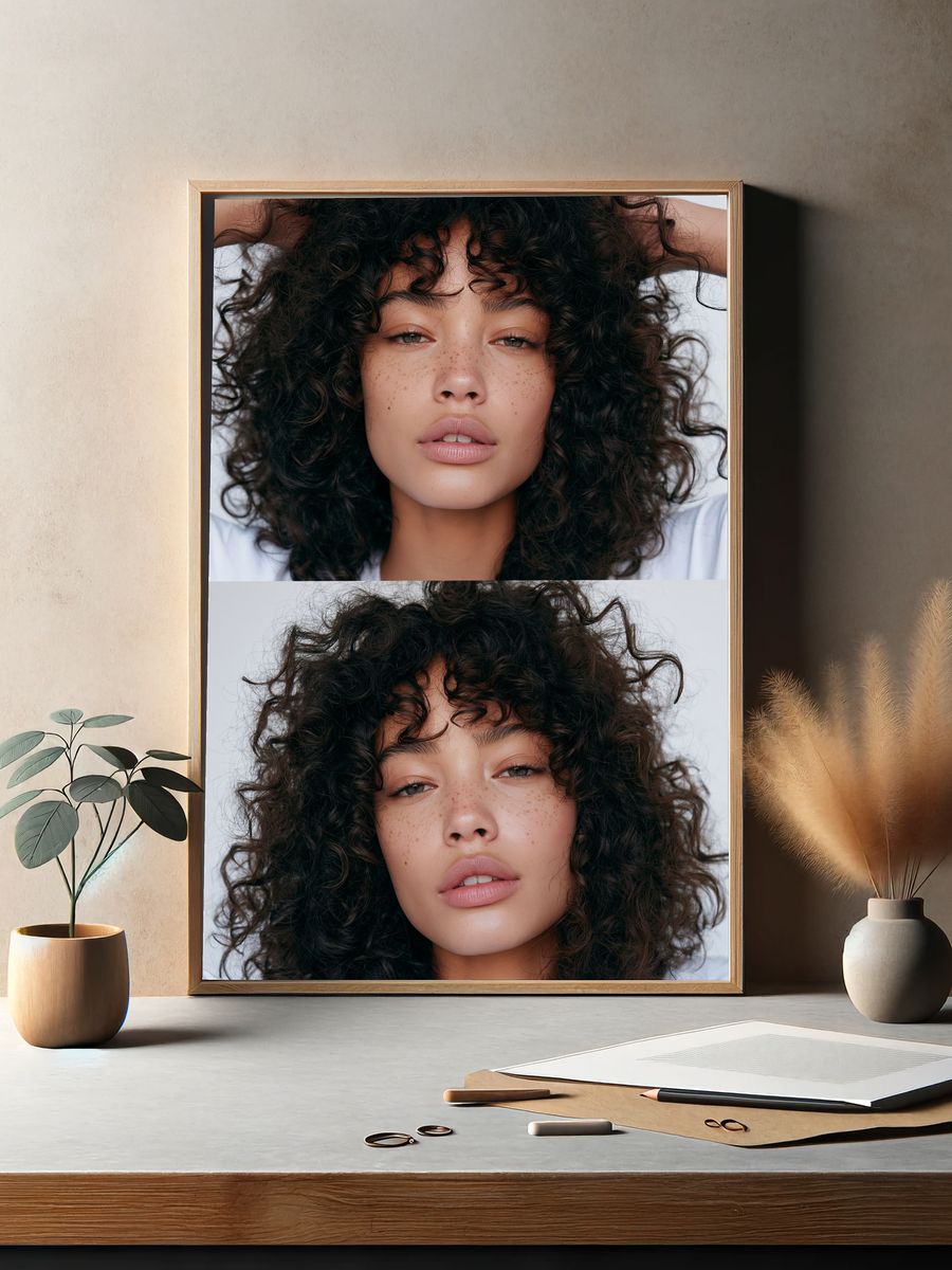 Curly Hair Portrait Photography Poster. — room view 2