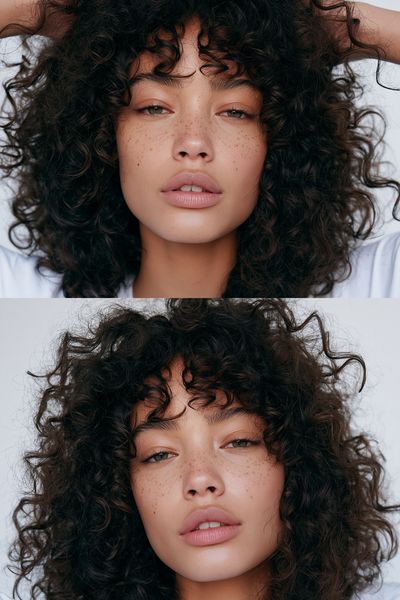 Curly Hair Portrait Photography Poster. poster