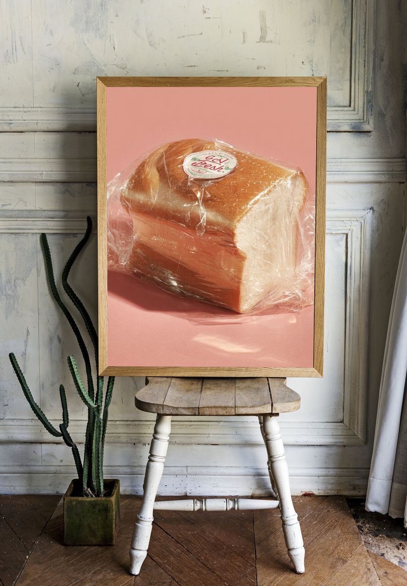 Wrapped Bread Still Life Photography Poster. — room view 1