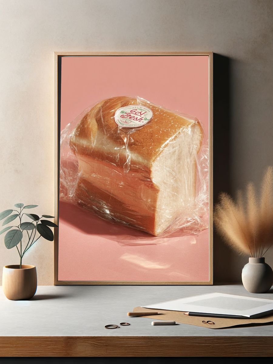 Wrapped Bread Still Life Photography Poster. — room view 2