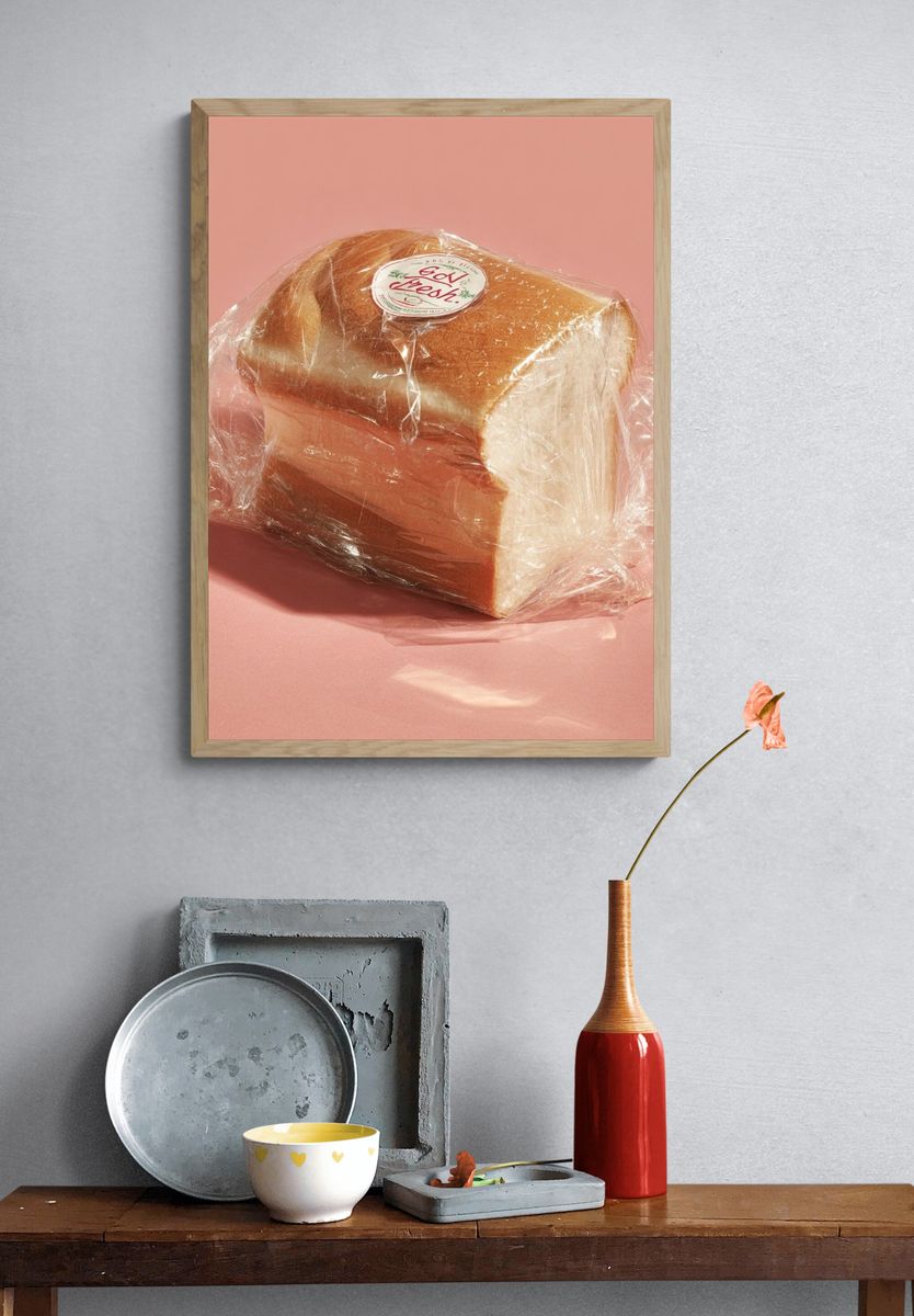 Wrapped Bread Still Life Photography Poster. — room view 3