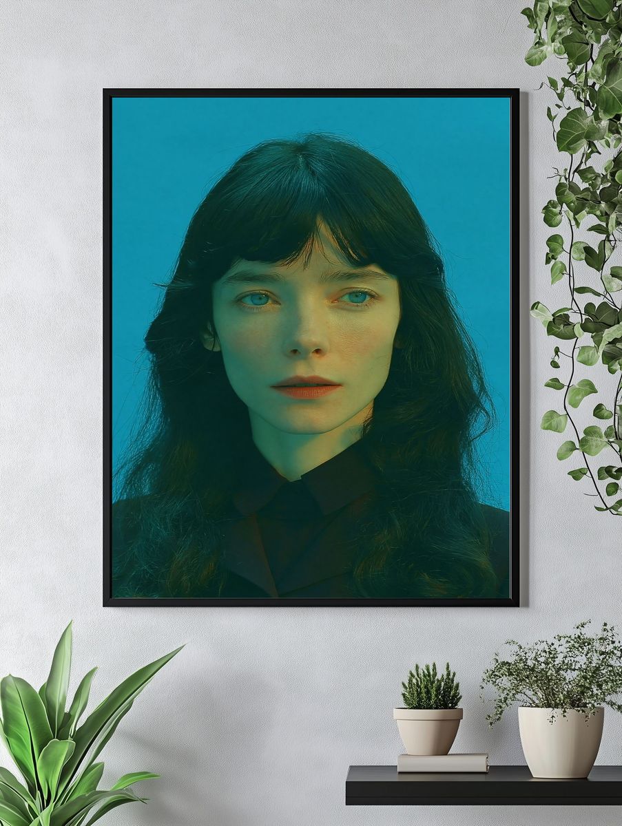 Blue-Hued Portrait Photography Poster. — room view 4