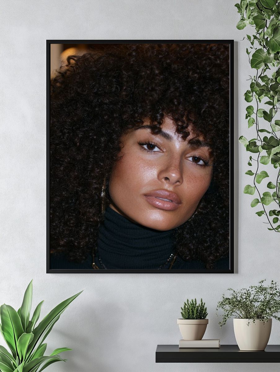 Curly Portrait Photography Poster. — room view 4