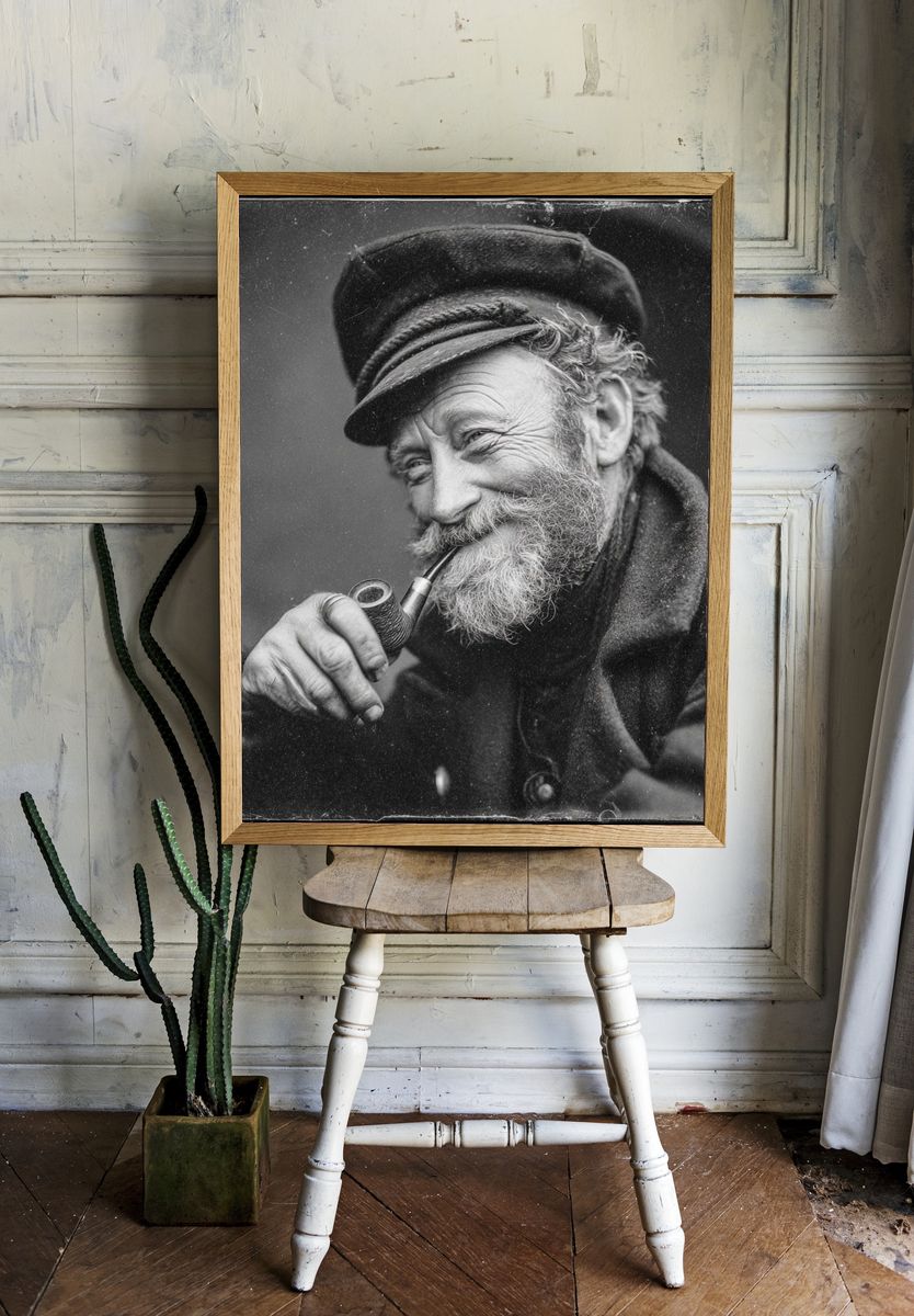 Smiling Sailor Portrait Print. — room view 1