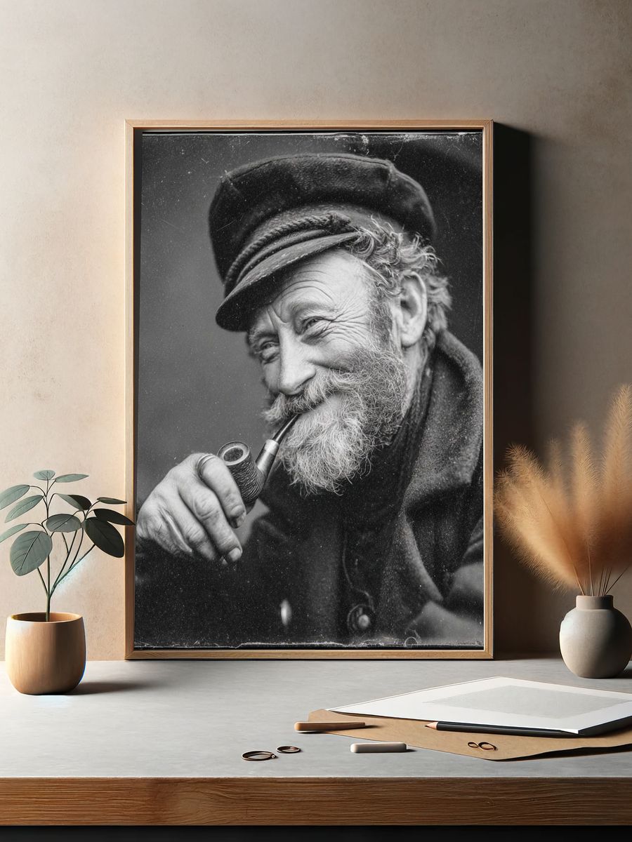 Smiling Sailor Portrait Print. — room view 2