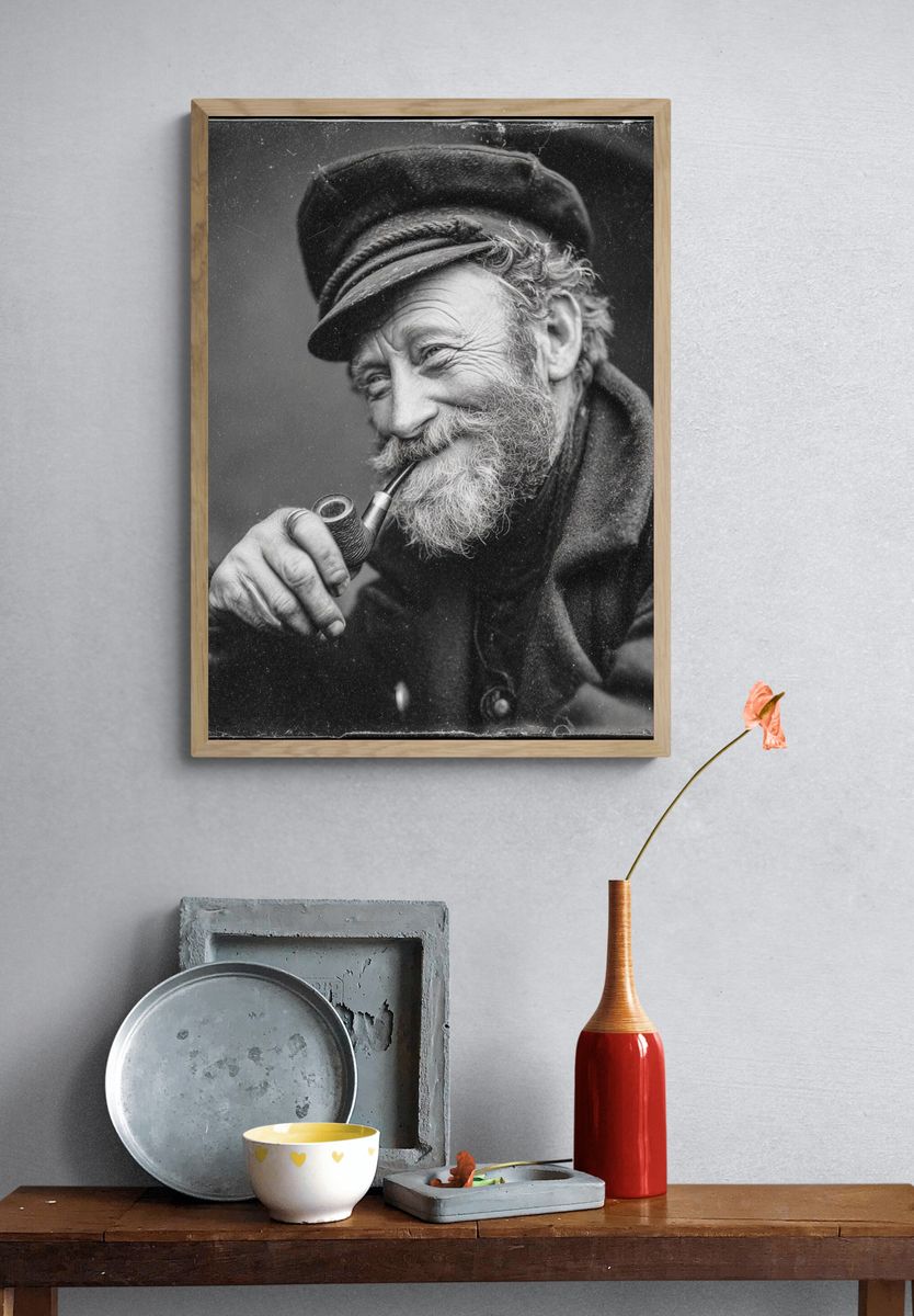 Smiling Sailor Portrait Print. — room view 3
