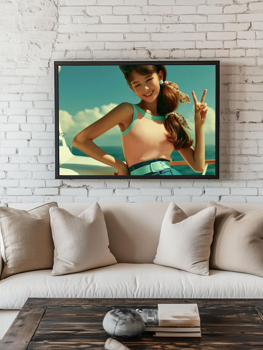 Retro Summer Girl Photography Poster. room preview