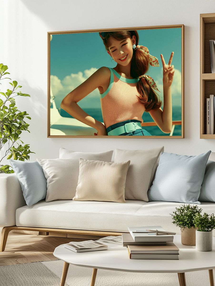 Retro Summer Girl Photography Poster. — room view 2
