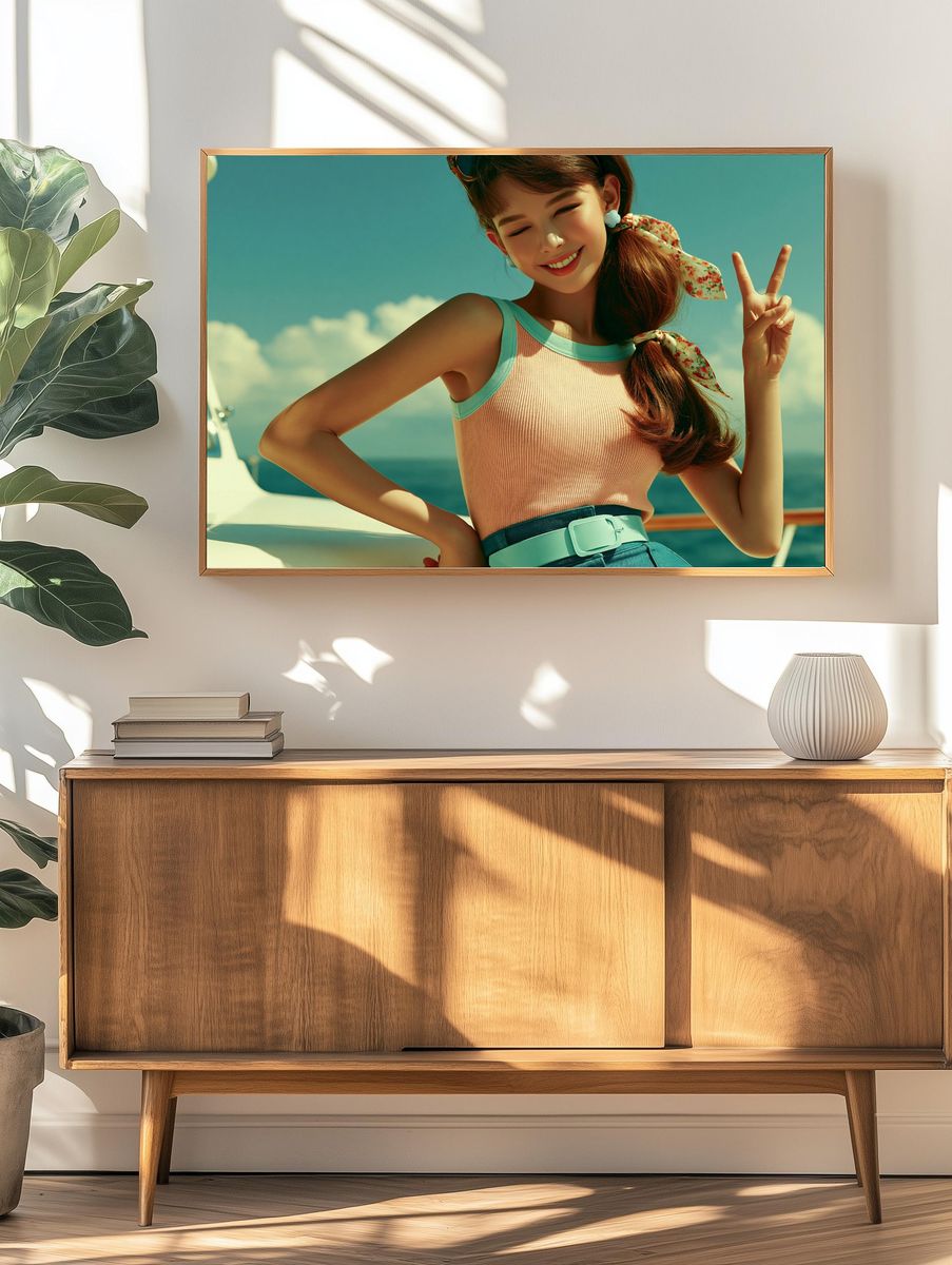 Retro Summer Girl Photography Poster. — room view 3