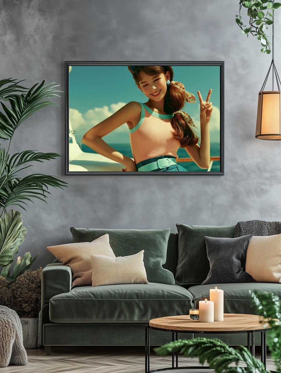 Retro Summer Girl Photography Poster. — room view 4