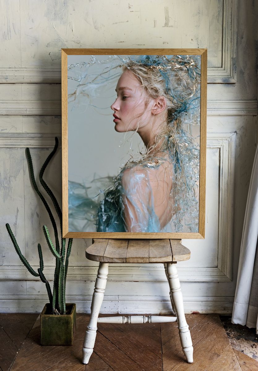 Water Veil Portrait Photography Poster. room preview