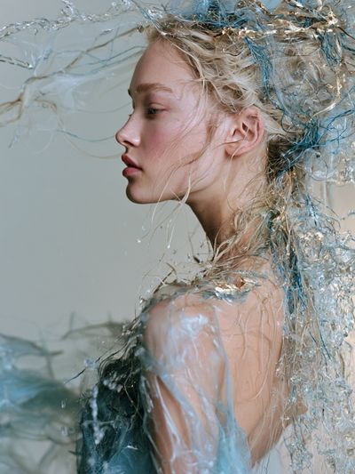 Water Veil Portrait Photography Poster.