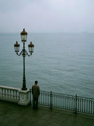 Misty Seaside Promenade Photography Poster. poster — photography art