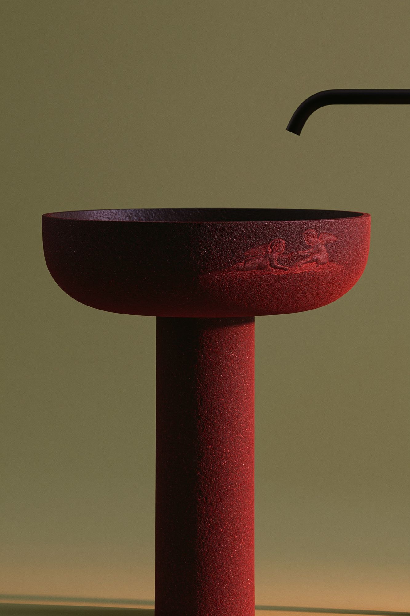 Red Sculptural Sink Photography Poster. poster — photography art