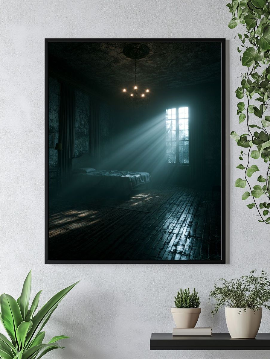 Haunted Bedroom Light Beam Poster. — room view 4